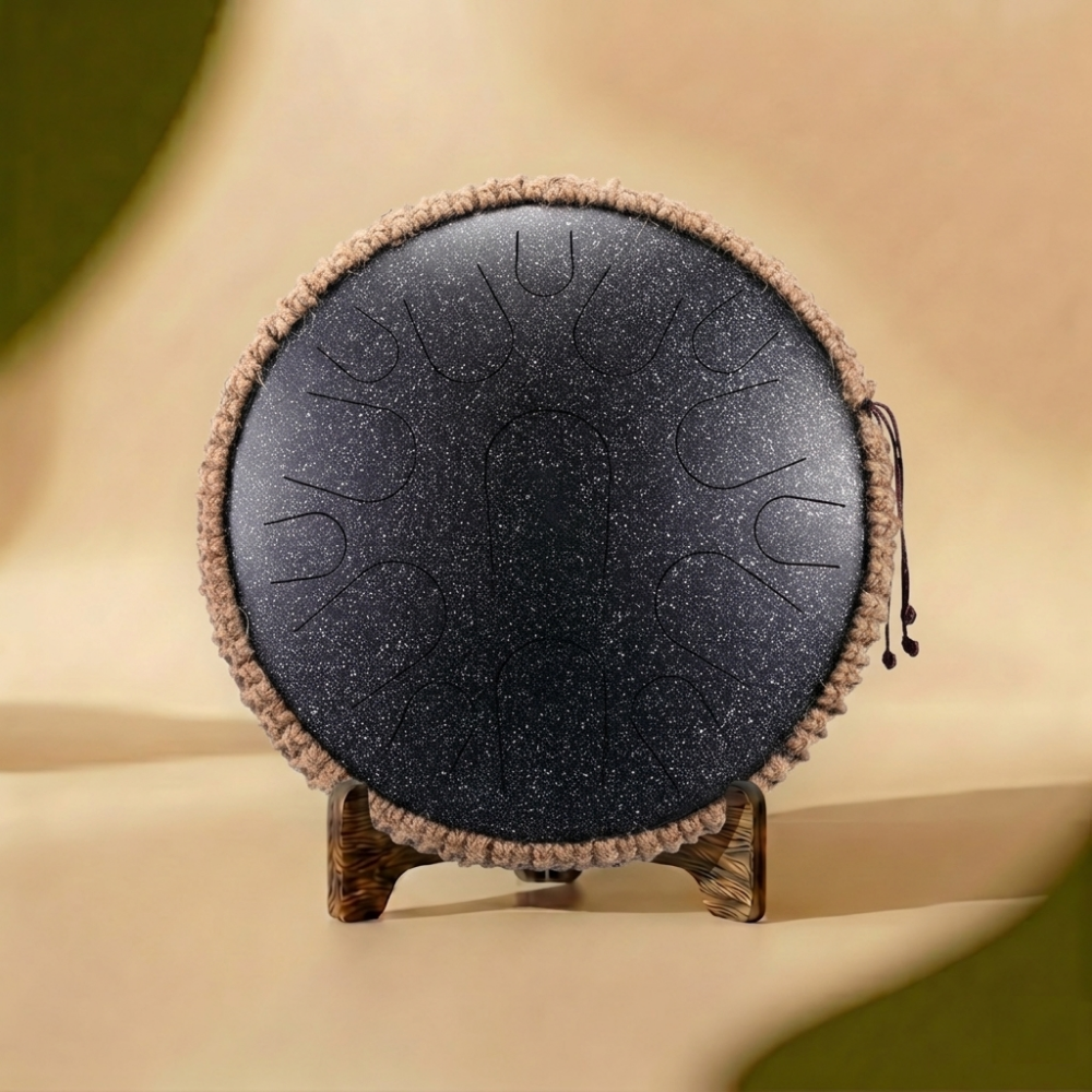 tongue drum 15 notes d tone auralith noir
